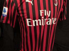 A C Milan match worn shirt Romagnoli V Udinese