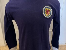 Match worn Alan Hanson Scotland shirt Liverpool
