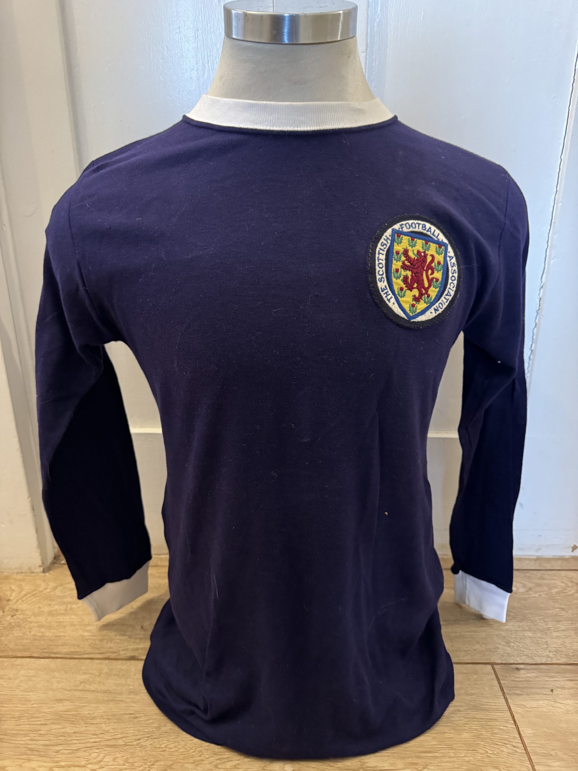 Match worn Alan Hanson Scotland shirt Liverpool