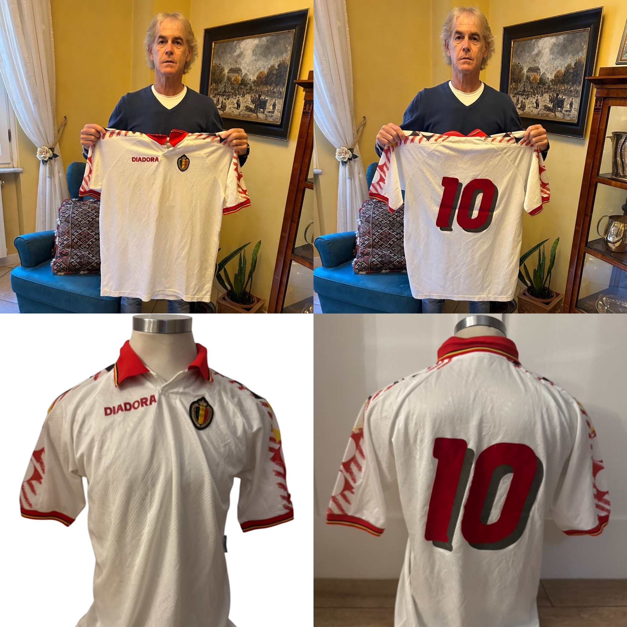 Match Worn Belgium Enzo Scifo shirt - Image 8