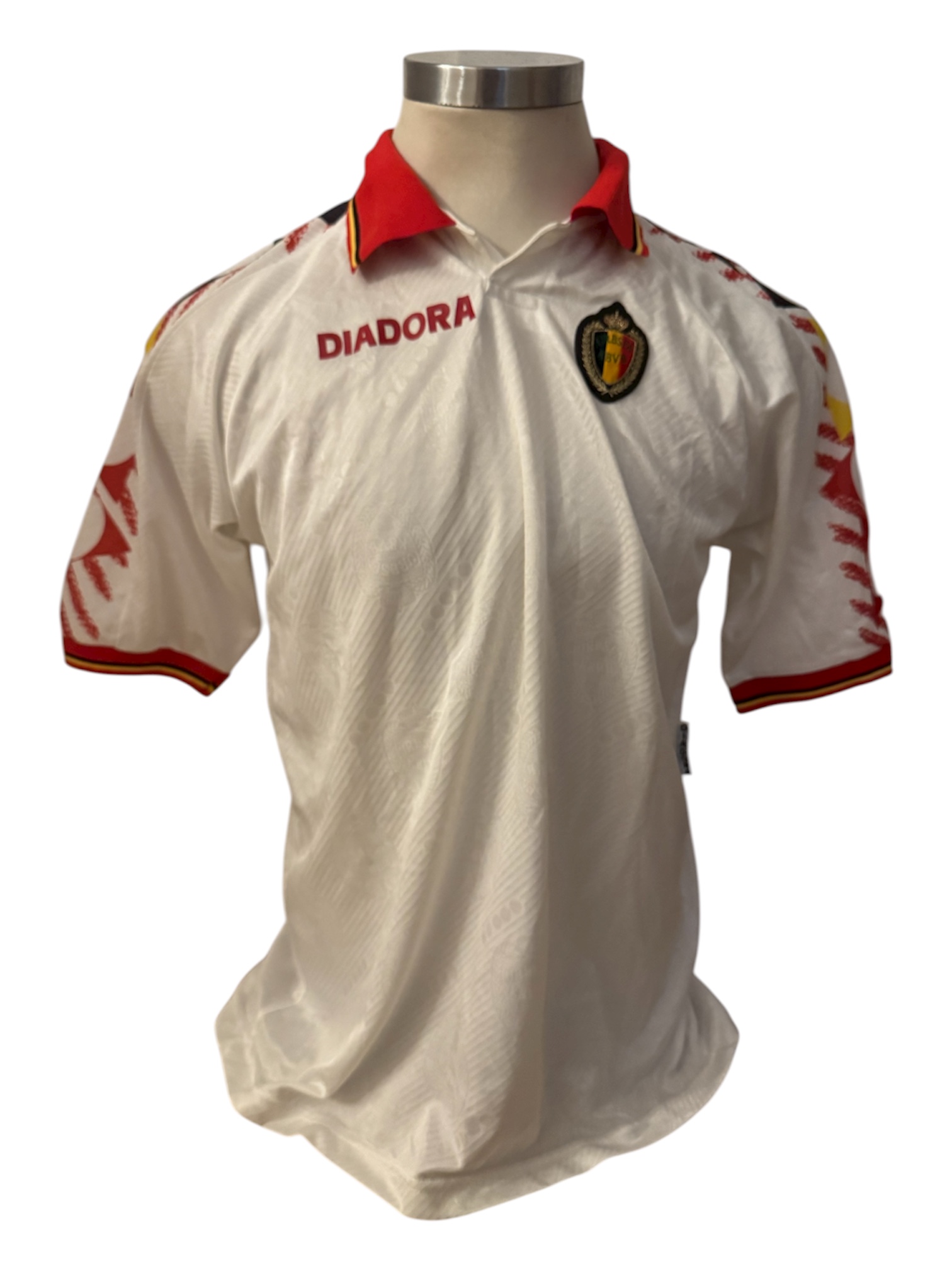 Match Worn Belgium Enzo Scifo shirt