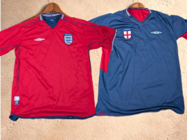 2002 England Away Reversible Shirt. Size Large