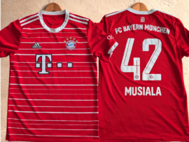 2022 Bayern Munich Home Shirt with Musiala on. Size Medium