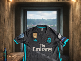 2017 Real Madrid Away Shirt with Champions League Patches. Size Medium